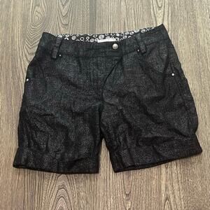 Alberto Makali Womens Bemuda Shorts Mid Rise Cotton Linen Blend Gray Size 8